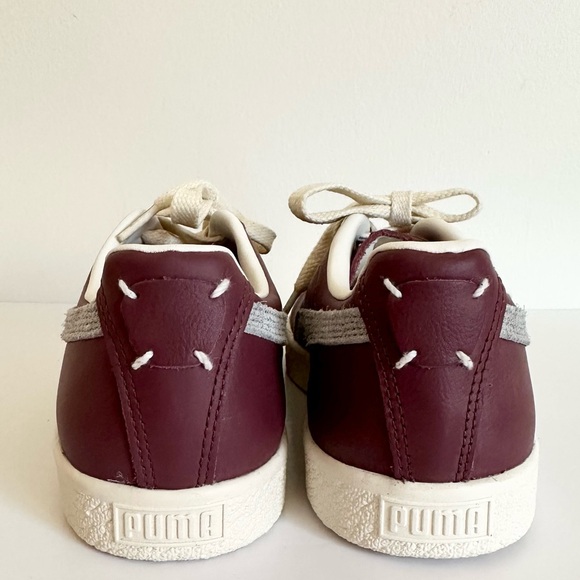 Puma Unisex Clyde Leather Eggplant Purple and Gray Sneakers - Picture 10 of 15